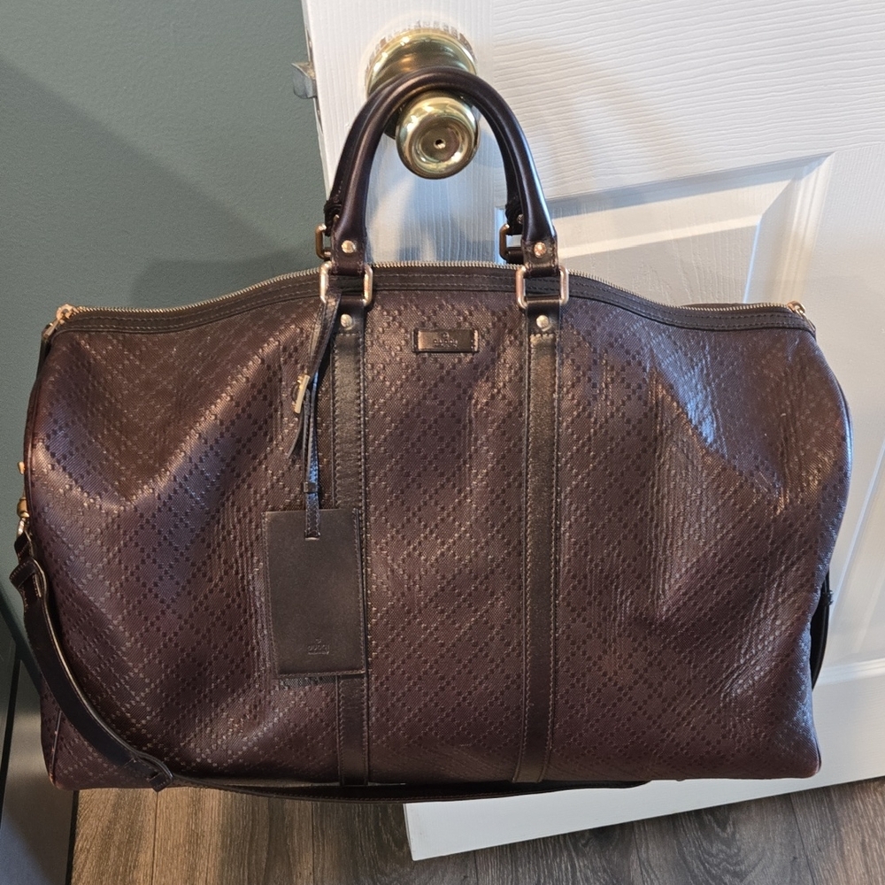Gucci Brown Diamante Leather Bag